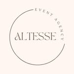 Altesse Event Agency minimalist logo design featuring elegant serif typography inside a circular frame.