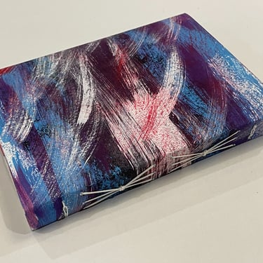 Soft cover journal with decorated spine and link stitch