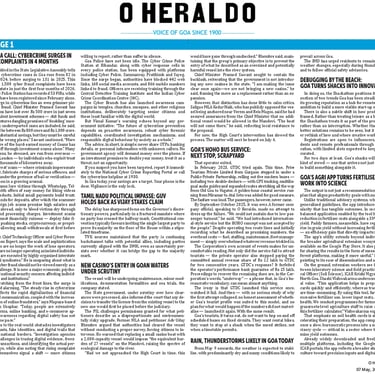 O HERALD GOA Newspaper Headline 07-05-2026 G VIMAL KUMAR CTO CYBER PRIVILEGE 8977308555 CYBERCRIME SURGE ALERT  GOA
