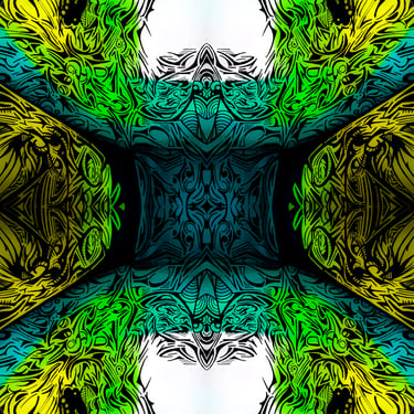 a colorful abstract pattern of a flower