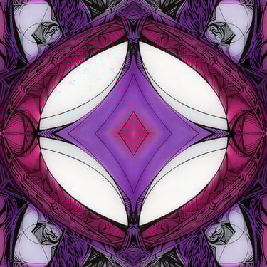 a purple and white abstracted image of a pattern of a flower