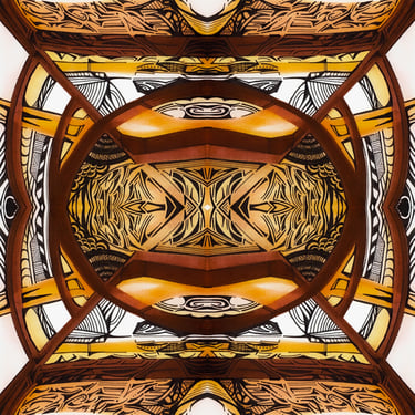 a picture of a large stained glass window