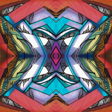 a colorful abstract art print of a colorful abstract design