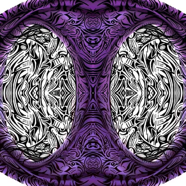a circular shaped abstract design with a stylized design