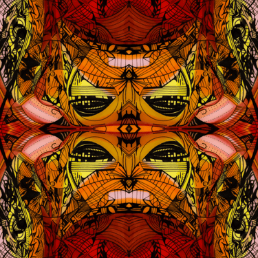 a picture of a colorful abstract pattern of a pattern of leaves and flowers