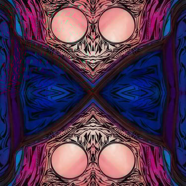 a very colorful abstract art work of a woman with breasty breasty breasty