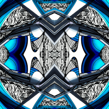 a blue and white abstract photograph of a blue and white background