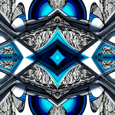 a blue and white abstract photograph of a blue and white background