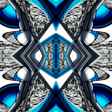 a blue and white abstract pattern of a blue and white background