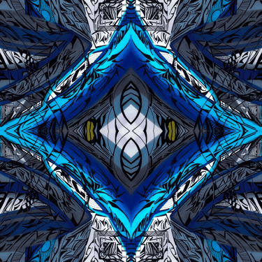 a blue and white abstract pattern with a blue and white background