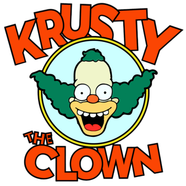 a clown clown face with the words krusty the clown