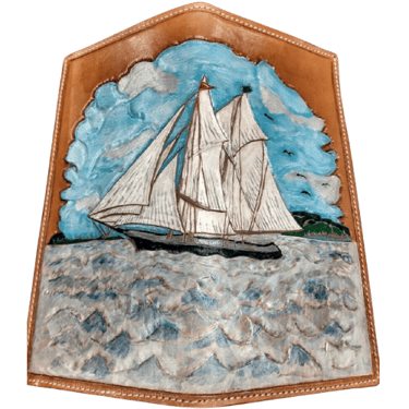 CARVED & PAINTED SHIP ROPER WALLET