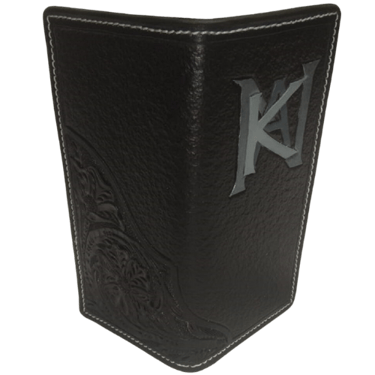 BLACK CARVED KAN ROPER WALLET