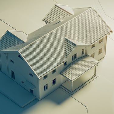 Clay render 3D architectural visualization with detailed design, dynamic lighting, and visual storytelling.