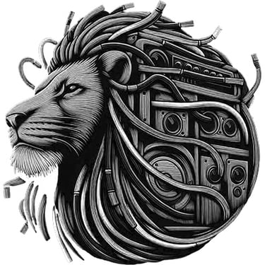 a lion head with a head of a lion