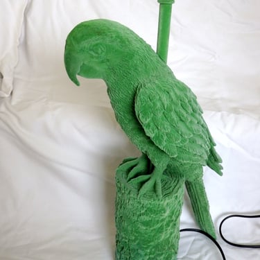 Polyresin parrot lamp base after conservation