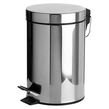a stainless steel trash canisterer with a metal trash canister