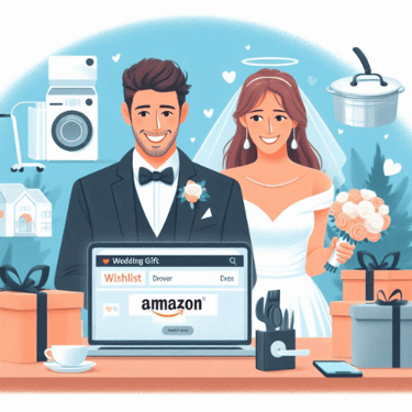 a man and woman standing in front of a laptop computer
