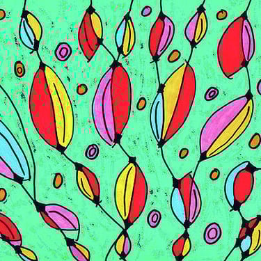 abstract hand drawn neurographic art in various shapes and colours