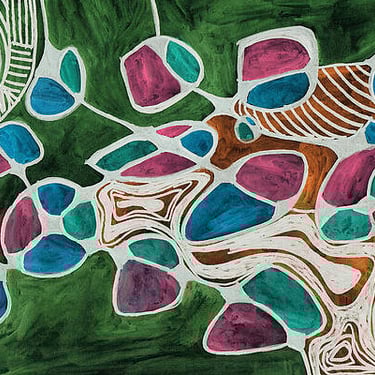 hand drawn abstract neurographic art in various shapes and colours