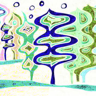 abstract hand drawn trees