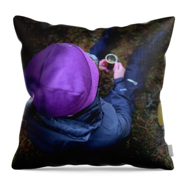 Throw Pillow with the design Mint Tea printed on it.