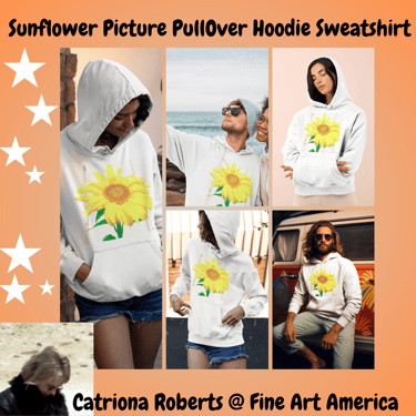 Digital image of models wearing Pull Over Hoodie Sweatshirt from the Sunflower Picture Collection
