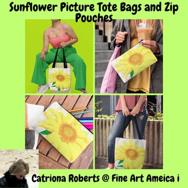 Digital image featuring Tote Bags and Zip Pouches in the Sunflower Picture collection. 