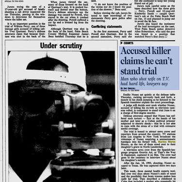 Accused killer claims he can't stand trial 1994