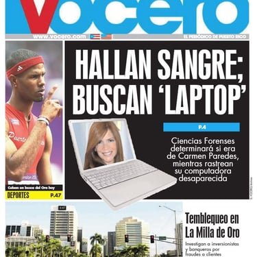 20120806 Carmen Vocero - Hallan sangre buscan laptop p1.JPG