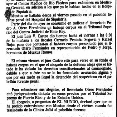 El Mundo 1979-01-04 Muskus en Centro Medico - karaya