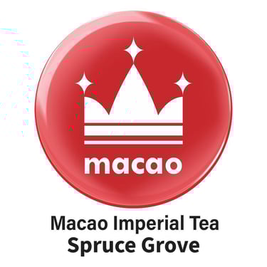 a badge of macaroni tea and a crown