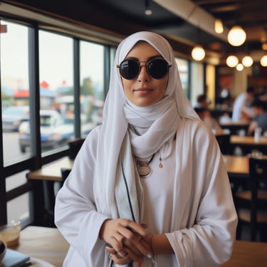 A satisfied customer smiling with their purchase.