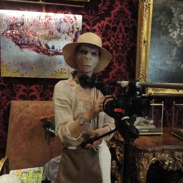 Any Tingay en guenon | "La peau sur les zoos" | Musée de la chasse et de la nature | David Noir | Photo Frédérique Lecerf