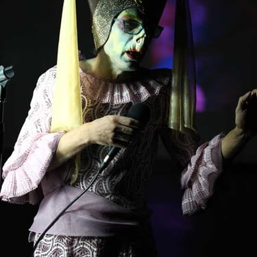 David Noir durant la performance "Votre enfant n'a qu'un oeil" | Photo Bernard Bousquet