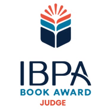 The IBPA logo with the words "IBPA Book Awards Judge" underneath