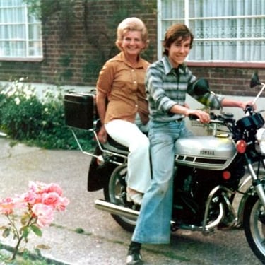 Stan Kiddle brother Paul on bike