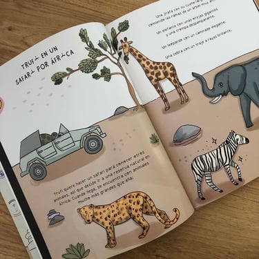 Trufi y Purpita en un safari por África