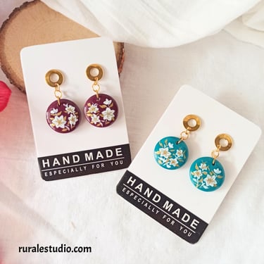pendientes pintados a mano