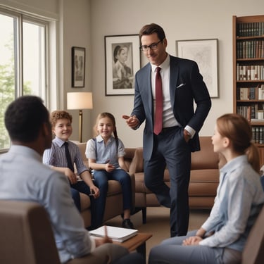 A healthcare professional discussing options with a patient in a bright, welcoming office.