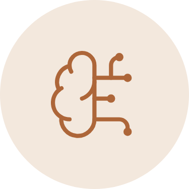 Icona cervello stilizzato, simbolo di mente e riequilibrio metabolico