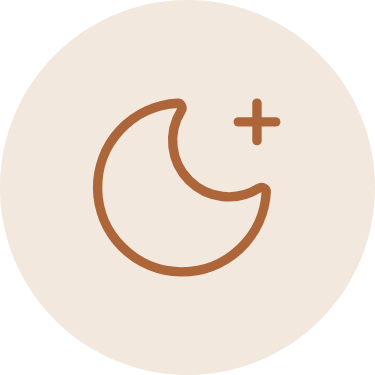 Icona luna crescente stilizzata, simbolo di equilibrio e benessere