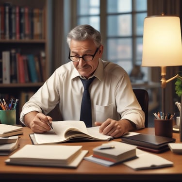 A happy reader holding a book with a smile.