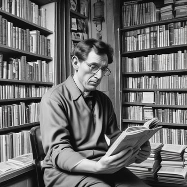 A thoughtful reader sitting in a cozy corner with a book.