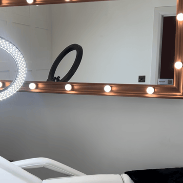 Treatment room with white bed