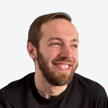 Headshot of founder/designer facing to the right