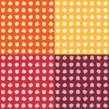 Brand pattern of paw prints in all four brand colours