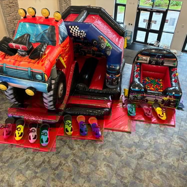 3D Monster Truck Bouncy Castle Party Package - Jumpin Janners - Bouncy Castle Hire Plymouth
