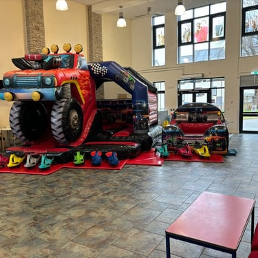 3D Monster Truck Bouncy Castle Party Package - Jumpin Janners - Bouncy Castle Hire Plymouth