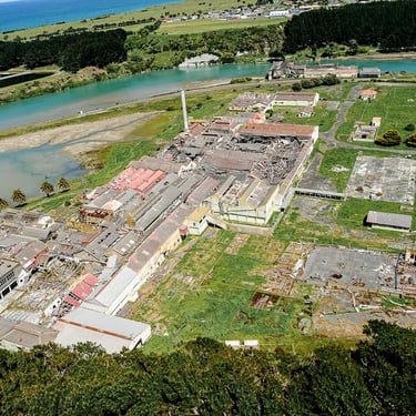Patea Freezing Works & river prior to fire 2008